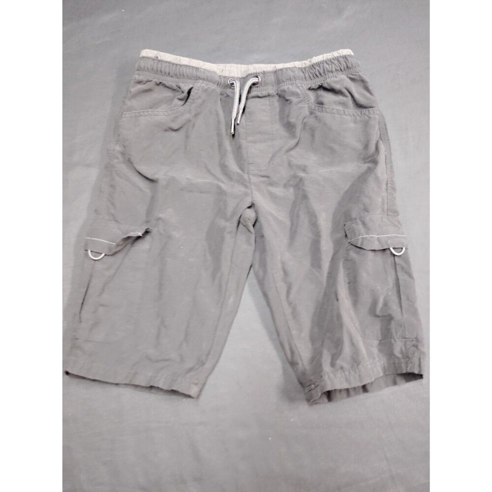 Univibe Dark Charcoal Gray Elastic Waist Cargo Shorts - Boys Small